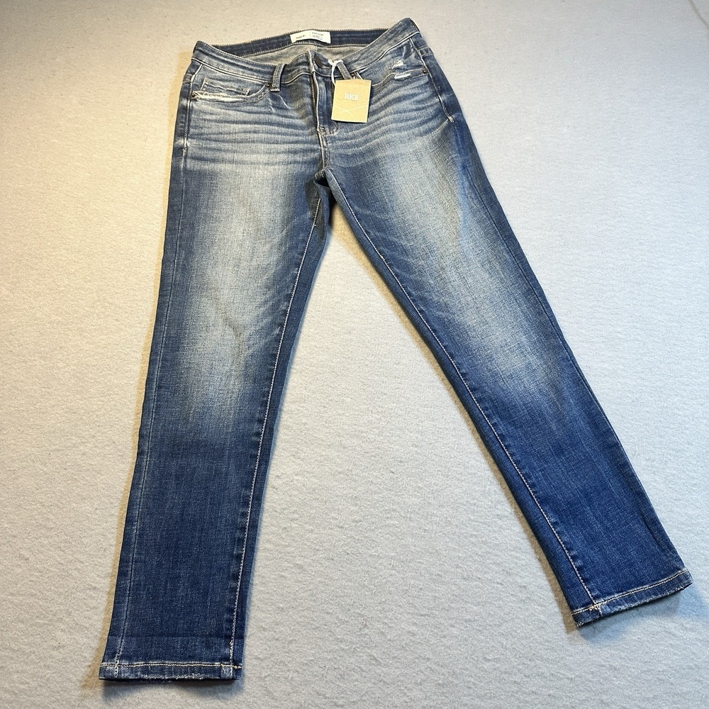 BKE Payton Mid Rise Ankle Skinny Jeans Medium Wash Stretch Womens 25x25 NWT